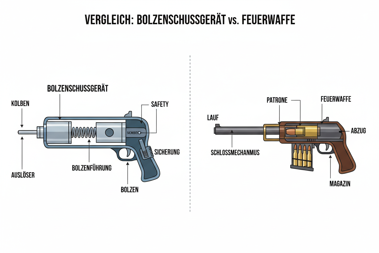 bolzenschussgeraet waffe oder werkzeug laut waffengesetz 2