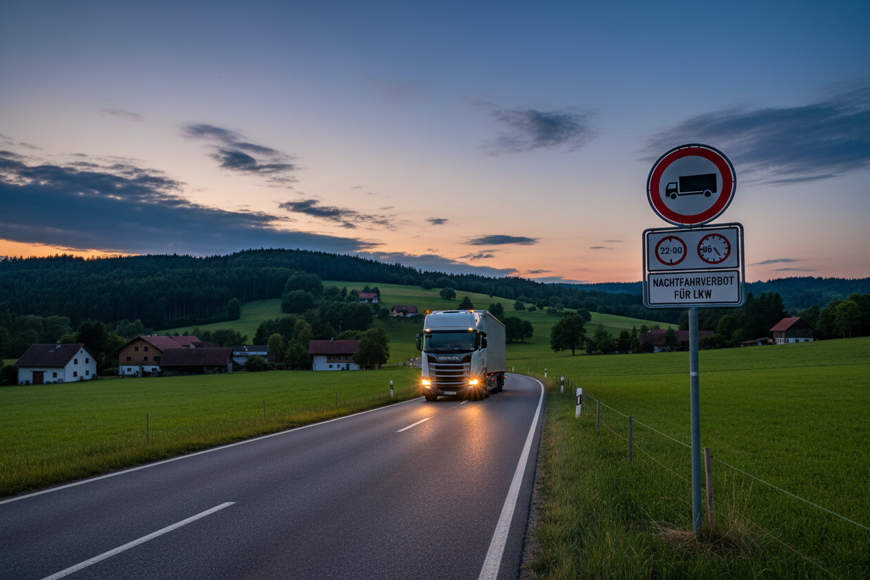 nachtfahrverbot fuer lkw regeln strafen ausnahmen 2025 1
