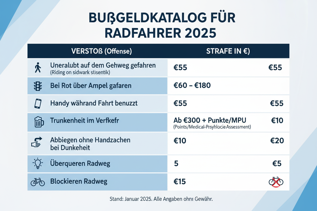 radfahren auf dem gehweg bussgelder regeln 2025 2
