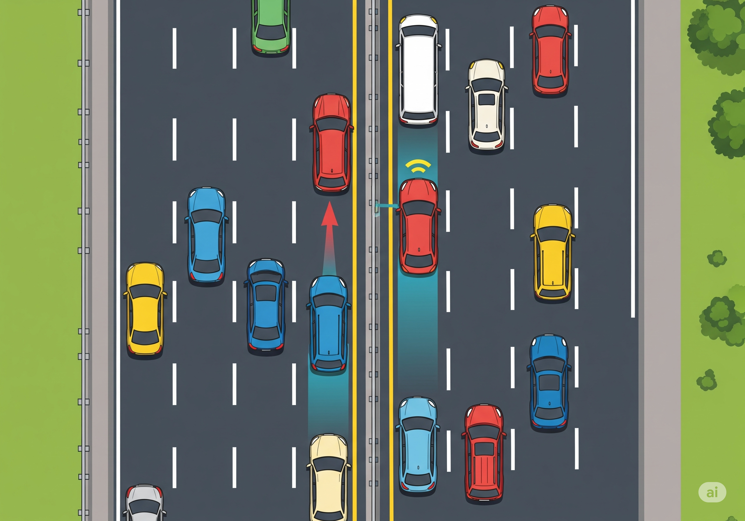 Testfragen zum Thema: Benutzung von Fahrstreifen durch Kraftfahrzeuge