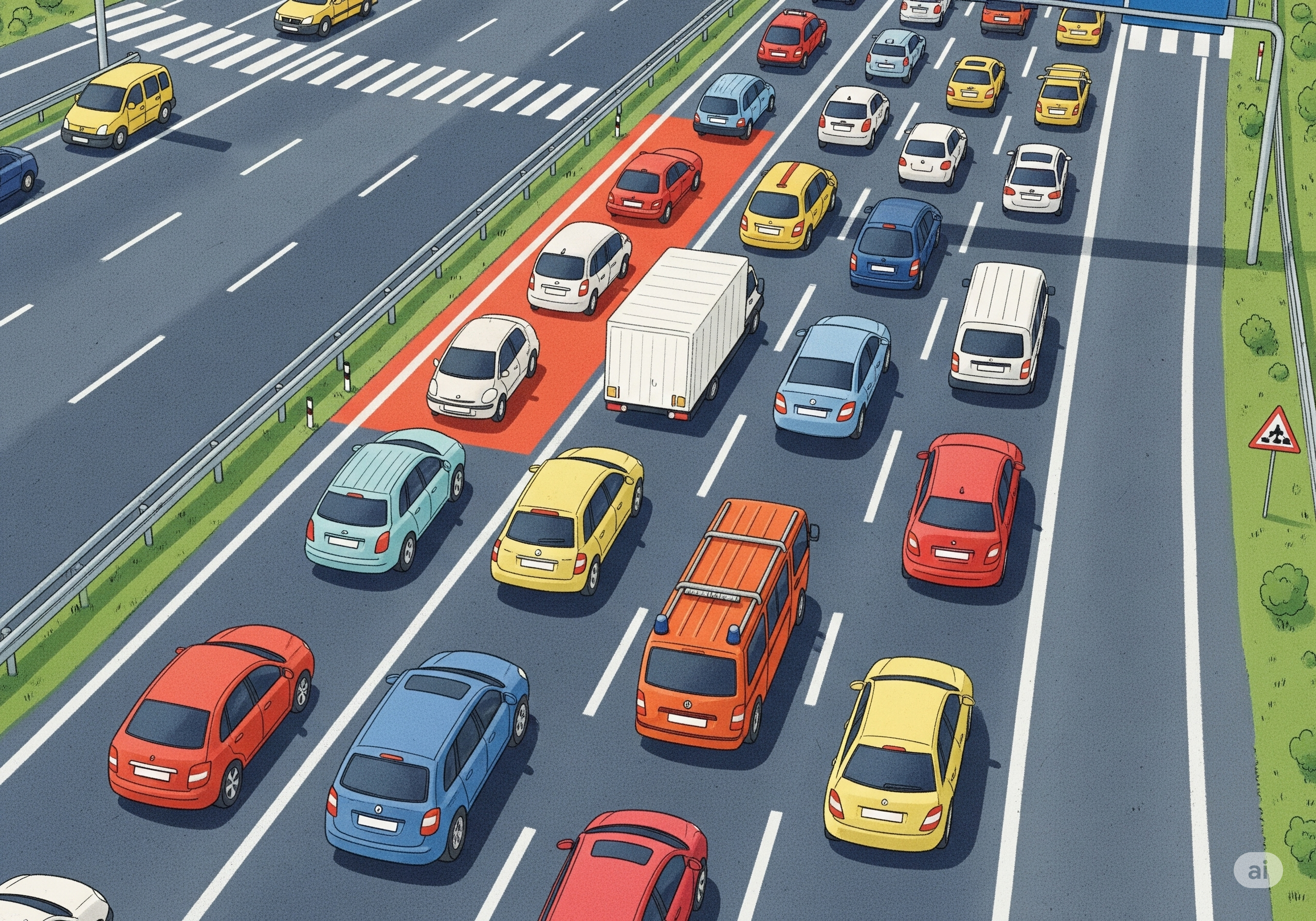 Verhalten bei stockendem Verkehr