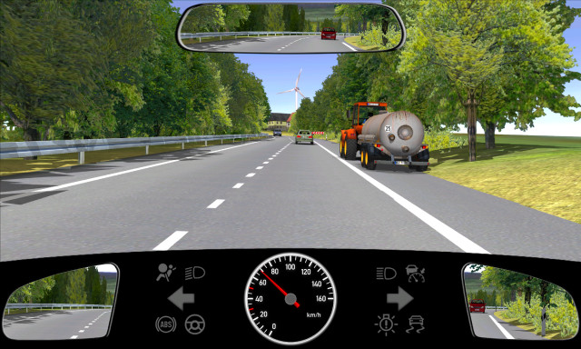 Sie nähern sich den abgebildeten Fahrzeugen. Wie verhalten Sie sich?