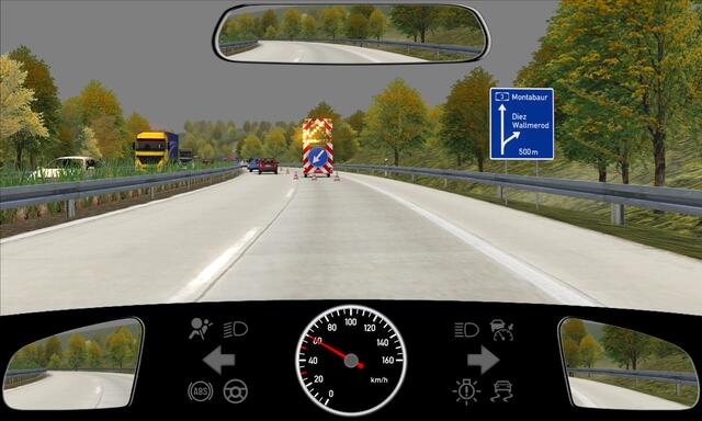 Sie möchten die Autobahn verlassen. Wie verhalten Sie sich in dieser Situation richtig?