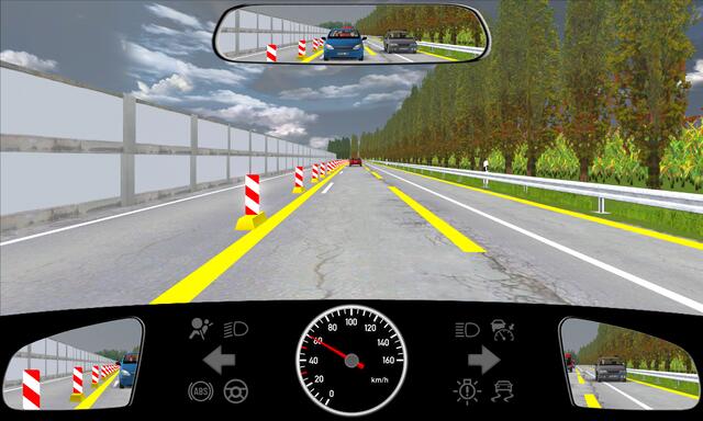 Sie fahren auf dieser Autobahn. Wie verhalten Sie sich richtig?
