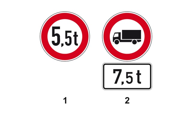 Welches Verkehrszeichen bezieht sich auf die zulässige Gesamtmasse?