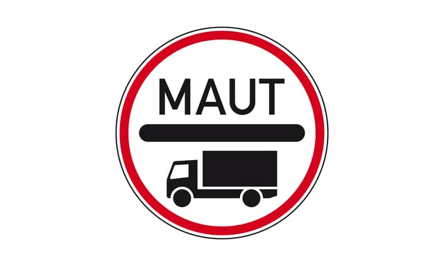 Sie führen einen mautpflichtigen Lkw und nähern sich dem dargestellten Verkehrszeichen. Wie verhalten Sie sich?