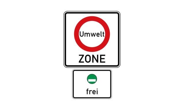 Welche Kraftfahrzeuge dürfen in die so gekennzeichnete Umweltzone einfahren?