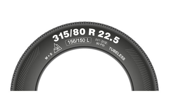 Was bedeutet die Kennzeichnung „156/150“ in der folgenden Reifenbezeichnung: 315/80 R 22.5 156/150 L?