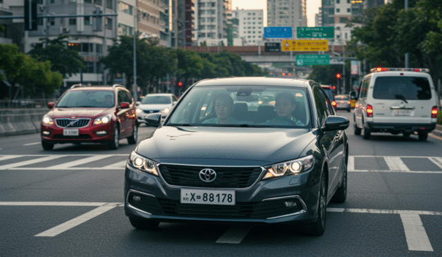 responsible driving in city traffic with focus on safety