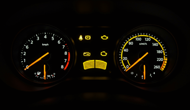 yellow brake pad wear indicator light on dashboard