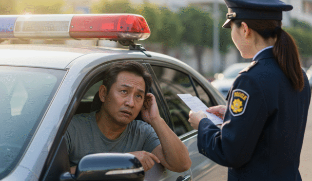 driver receiving traffic ticket for speeding