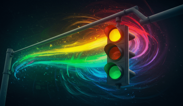 abstract image of traffic light changing colors symbolizing rules and consequences