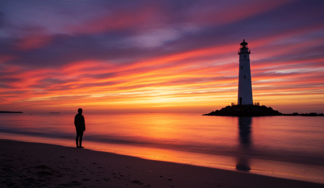 and a lighthouse in the distance